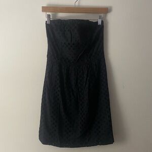 Comptoir Des Cotonniers Little Black Sleeveless Eyelet Dress With Pockets Sz XXS